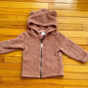 Hanna Andersson mauve Fleece Jacket with Bear Ears